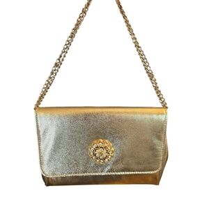 VINTAGE HARRY LEVINE USA GOLD FINISH EVENING BAG